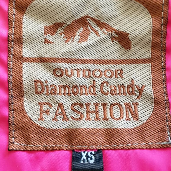 Outdoor Diamond Candy Sport Windbreaker Raincoat Jacket XS Hiking Full Zip Retro - Picture 9 of 15